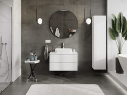 Mexen Orio kúpeľňová skrinka pod umývadlo 80 cm s doskou, 2 zásuvky, biela matná - 91A10-08047-2-BFFC01