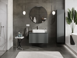 Mexen Orio kúpeľňová skrinka pod umývadlo 90 cm s doskou, 1 zásuvka, grafit mat - 91A10-09047-1-BFC66