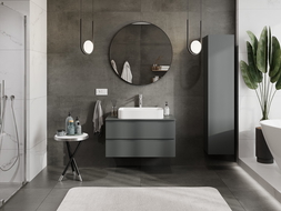 Mexen Orio kúpeľňová skrinka pod umývadlo 90 cm s doskou, 2 zásuvky, matná grafit - 91A10-09047-2-BFFC66