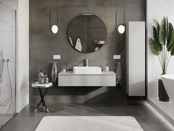 Mexen Orio kúpeľňová skrinka pod umývadlo 120 cm s doskou, 1 zásuvka, sivá matná - 91A10-12023-1-BFC62