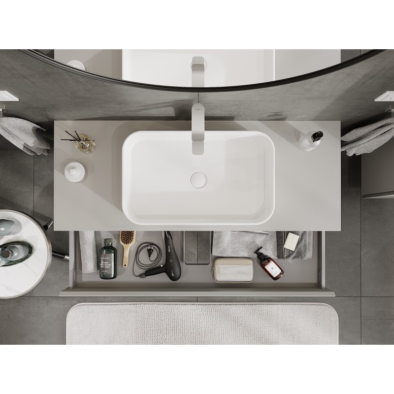 Mexen Orio kúpeľňová skrinka pod umývadlo 120 cm s doskou, 1 zásuvka, sivá matná - 91A10-12023-1-BFC62