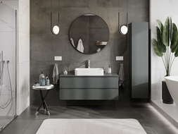 Mexen Orio kúpeľňová skrinka pod umývadlo 120 cm s doskou, 2 zásuvky, grafit matná - 91A10-12047-2-BFFC66