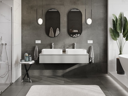 Mexen Orio kúpeľňová skrinka pod umývadlo 140 cm s doskou, 1 zásuvka, šedá matná - 91A10-14023-1-BFC62