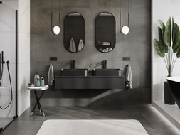 Mexen Orio kúpeľňová skrinka pod umývadlo 140 cm s doskou, 1 zásuvka, čierna matná - 91A10-14023-1-BFC71