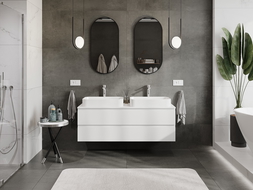 Mexen Orio kúpeľňová skrinka pod umývadlo 140 cm s doskou, 2 zásuvky, biela matná - 91A10-14047-2-BFFC01