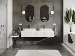 Mexen Orio kúpeľňová skrinka pod umývadlo 160 cm s doskou, 1 zásuvka, biela matná - 91A10-16023-1-BFC01