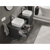 Mexen Rivel kúpeľňová skrinka pod umývadlo 60 cm s doskou, 2 zásuvky, ryhovaná, grafit mat - 91A20-06047-2-BFFC66
