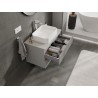 Mexen Rivel kúpeľňová skrinka pod umývadlo 80 cm s doskou, 2 zásuvky, ryhovaná, sivý mat - 91A20-08047-2-BFFC62