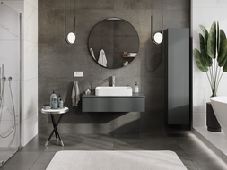 Mexen Rivel kúpeľňová skrinka pod umývadlo 100 cm s doskou, 1 zásuvka, ryhovaná, grafit mat - 91A20-10023-1-BFC66