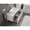 Mexen Rivel kúpeľňová skrinka pod umývadlo 100 cm s doskou, 1 zásuvka, ryhovaná, biela matná - 91A20-10047-1-BFC01