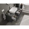 Mexen Rivel kúpeľňová skrinka pod umývadlo 120 cm s doskou, 2 zásuvky, ryhovaná, grafit mat - 91A20-12047-2-BFFC66