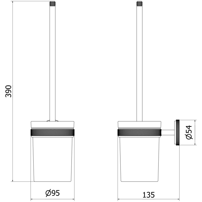 Mexen Gravo toaletná kefa, brúsený nikel - 70A93071-97