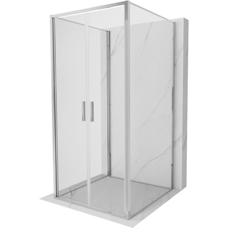 Mexen Exo-3S trojstranná sprchová kabína 70 x 70 cm, transparentná, chróm - 814-070-070-01-00-3S