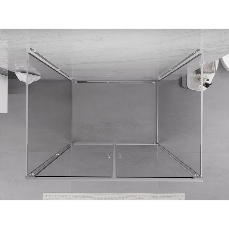 Mexen Exo-B Duo 3S sprchový kút 3-stenový s otváracími dverami 100 x 75 cm, priehľadný, chróm - 814-100-075-01-00-3S
