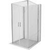 Mexen Exo-B Duo 3S 3-stenná sprchová kabína s otváracími dverami 80 x 80 cm, transparentná, chróm - 814-080-080-01-00-3S