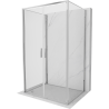 Mexen Exo-B Duo 3S sprchový kút 3-stenný otvárací 90 x 80 cm, transparentný, chróm - 814-090-080-01-00-3S