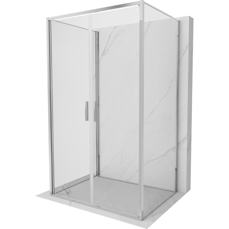 Mexen Exo-B Duo 3S sprchový kút 3-stenový otočný 100 x 80 cm, transparentný, chróm - 814-100-080-01-00-3S