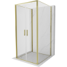 Mexen Exo-B Duo 3S sprchový kút 3-stranný otvárací 100 x 100 cm, transparentný, zlatý - 814-100-100-50-00-3S