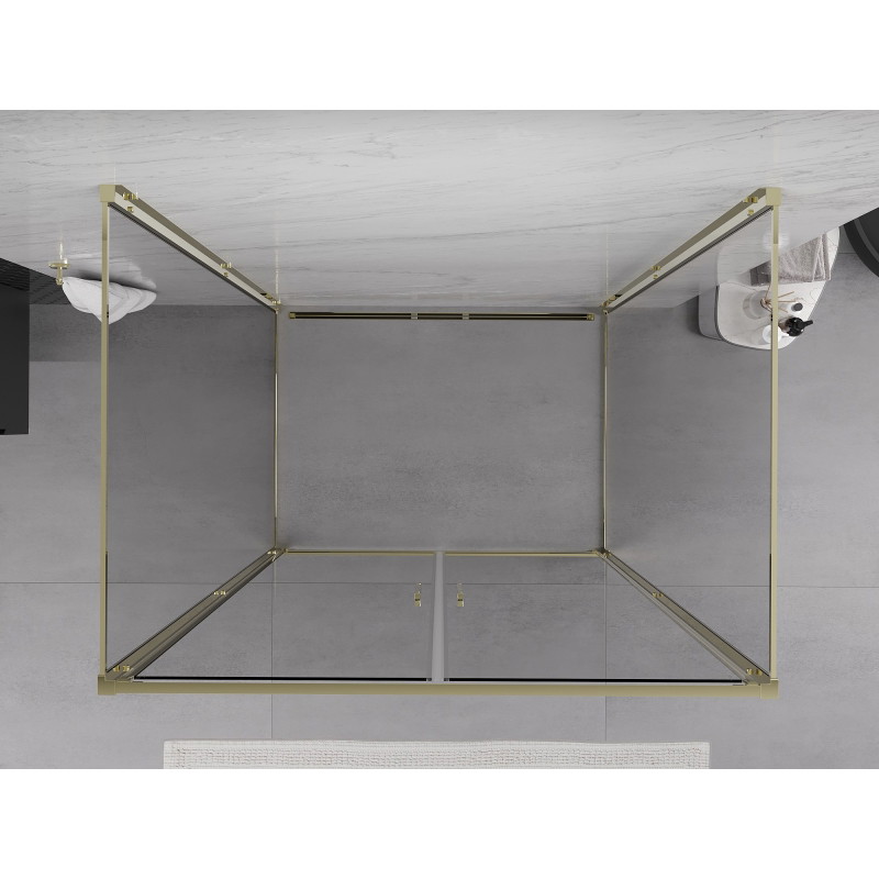 Mexen Exo-B Duo 3S sprchová kabína 3-stranná otváracia 80 x 70 cm, transparentná, zlatá - 814-080-070-50-00-3S