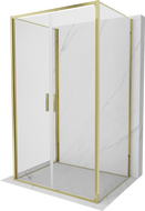 Mexen Exo-B Duo 3S sprchový kút 3-stenný otvárací 100 x 90 cm, transparentný, zlatý - 814-100-090-50-00-3S