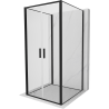 Mexen Exo-B Duo 3S sprchový kút 3-stenný otočný 90 x 90 cm, transparentný, čierny - 814-090-090-70-00-3S