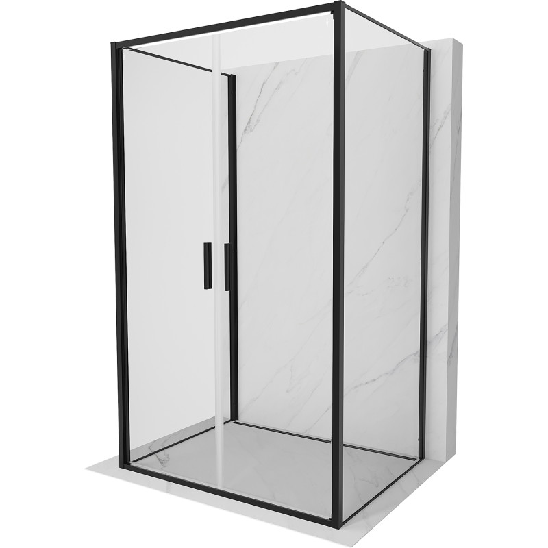 Mexen Exo-B Duo 3S sprchová kabína 3-stenná vyklápacia 80 x 70 cm, transparentná, čierna - 814-080-070-70-00-3S