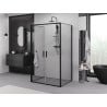 Mexen Exo-3S sprchovací kút, 3-stranný, otváracia 120 x 75 cm, transparentný, čierny - 814-120-075-70-00-3S