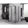 Mexen Exo-3S sprchovací kút, 3-stranný, otváracia 120 x 75 cm, transparentný, čierny - 814-120-075-70-00-3S