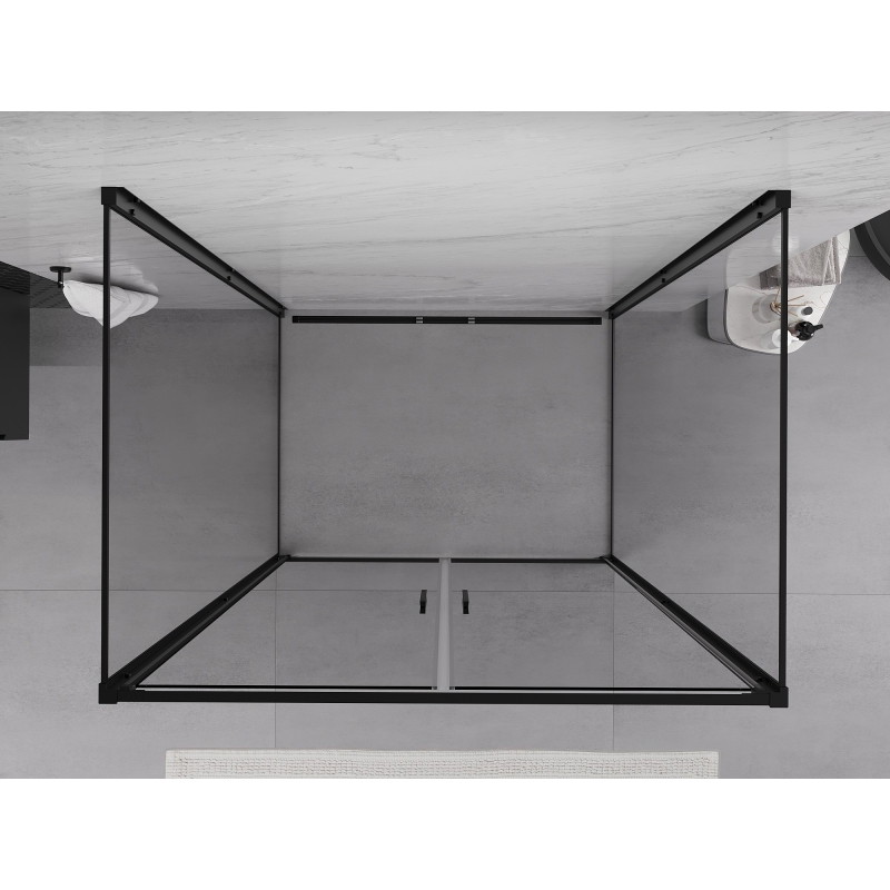 Mexen Exo-B Duo 3S sprchová kabína 3-stenová závesná 120 x 90 cm, transparentná, čierna - 814-120-090-70-00-3S