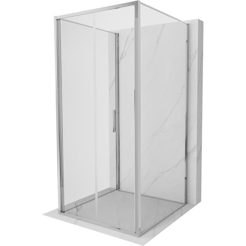 Mexen Exo-F 3S trojstenová sprchová kabína skladacia 70 x 70 cm, transparentná, chróm - 816-070-070-01-00-3S