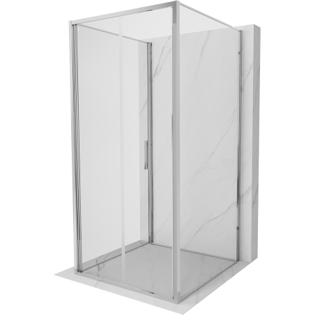 Mexen Exo-3S trojstenná skladacia sprchová kabína 90 x 90 cm, transparentná, chróm - 816-090-090-01-00-3S