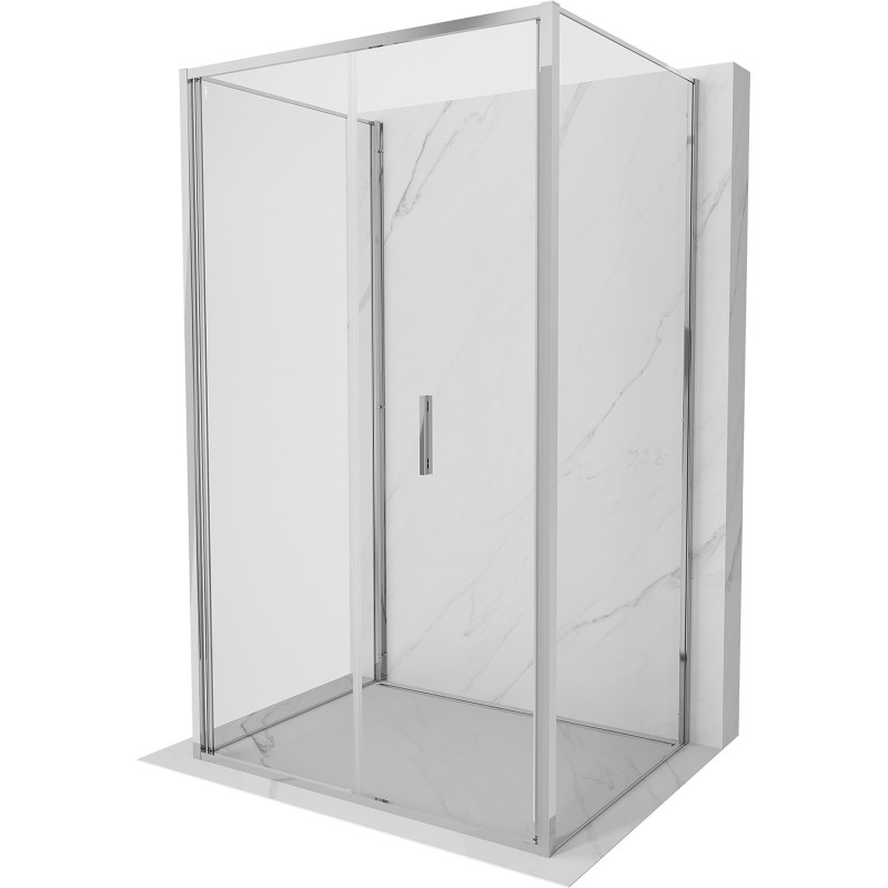 Mexen Exo-F 3S sprchovací kút 3-stenový skladací 100 x 90 cm, transparentný, chróm - 816-100-090-01-00-3S