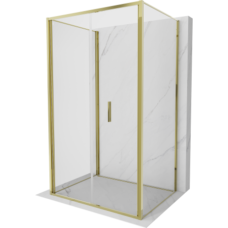 Mexen Exo-3S trojstenová skladacia sprchová kabína 80 x 70 cm, transparentná, zlatá - 816-080-070-50-00-3S