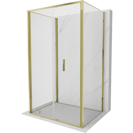 Mexen Exo-F 3S sprchový kút 3-stenový skladací 80 x 90 cm, transparentný, zlatý - 816-080-090-50-00-3S