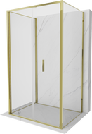 Mexen Exo-F 3S sprchový kút 3-stenový skladací 75 x 120 cm, transparentný, zlatý - 816-075-120-50-00-3S