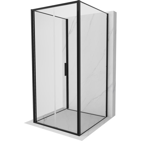 Mexen Exo-F 3S Sprchový kút 3-stenný skladací 70 x 70 cm, transparentný, čierny - 816-070-070-70-00-3S