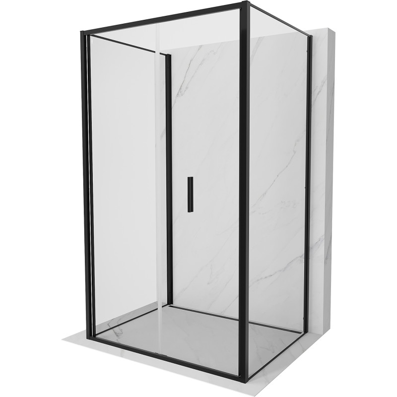 Mexen Exo-F 3S sprchová kabína 3-stranná skladacia 80 x 70 cm, transparentná, čierna - 816-080-070-70-00-3S