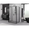 Mexen Exo-F 3S sprchový kút 3-stenový skladací 90 x 70 cm, transparentný, čierny - 816-090-070-70-00-3S