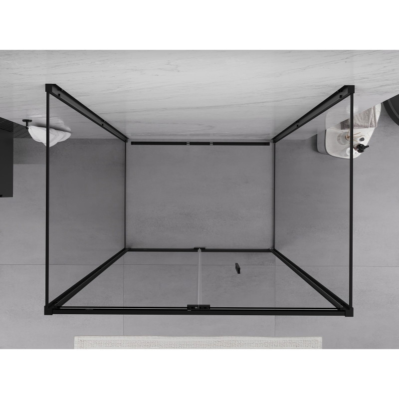 Mexen Exo-F 3S sprchový kút 3-stenový skladací 90 x 70 cm, transparentný, čierny - 816-090-070-70-00-3S