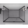 Mexen Exo-F 3S sprchový kút 3-stenový skladací 90 x 70 cm, transparentný, čierny - 816-090-070-70-00-3S