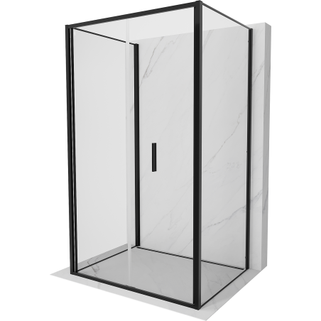 Mexen Exo-3S sprchovací kút 3-stenový skladací 80 x 75 cm, transparentný, čierny - 816-080-075-70-00-3S