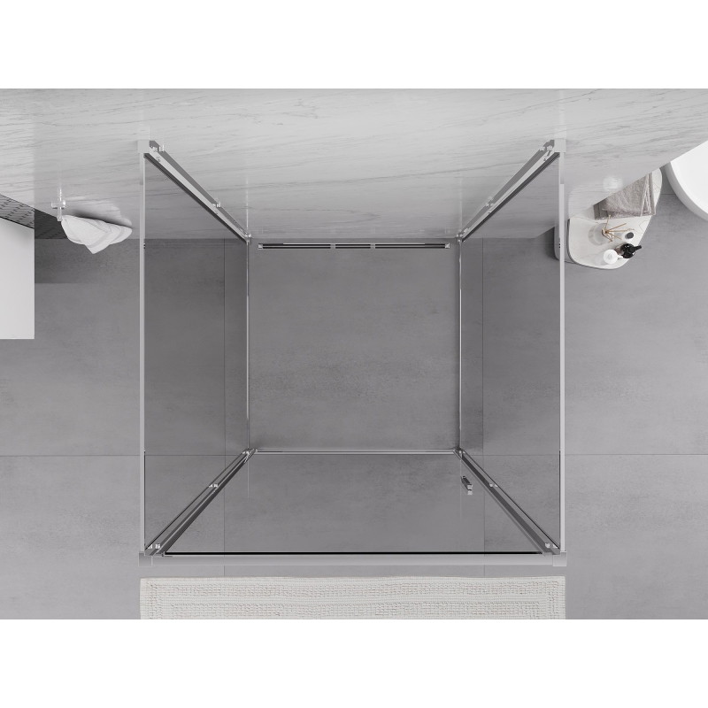 Mexen Exo-B 3S sprchová kabína 3-stranná výklopná 70 x 70 cm, transparentná, chrómová - 817-070-070-01-00-3S