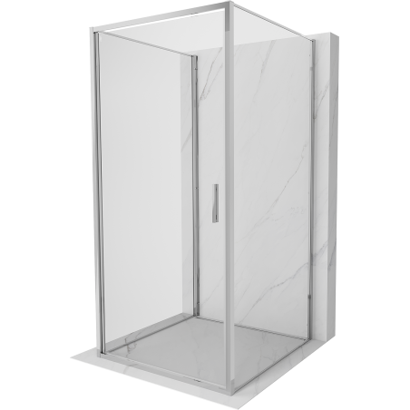 Mexen Exo-3S trojstranný sprchovací kút s otváracími dverami 75 x 75 cm, priehľadný, chróm - 817-075-075-01-00-3S