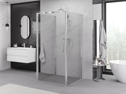 Mexen Exo-B 3S sprchovací kút 3-stranný s uchytením 75 x 75 cm, priehľadný, chróm - 817-075-075-01-00-3S