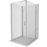 Mexen Exo-3S trojstranná sprchová kabína s výklopnými dverami 80 x 80 cm, priehľadná, chróm - 817-080-080-01-00-3S