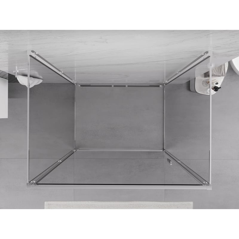 Mexen Exo-3S trojstranná sprchová kabína s otváracími dverami 70 x 80 cm, transparentná, chróm - 817-070-080-01-00-3S
