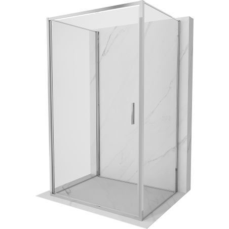 Mexen Exo-3S 3-stenná sprchová kabína s otváracími dverami 100 x 80 cm, transparentná, chrómová - 817-100-080-01-00-3S