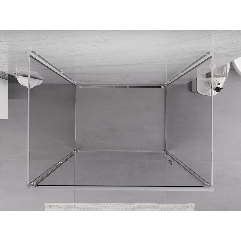 Mexen Exo-B 3S sprchový kút 3-stenový sklopný 100 x 80 cm, transparentný, chróm - 817-100-080-01-00-3S