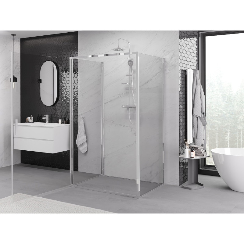 Mexen Exo-B 3S sprchovací kabína 3-stenová otočná 90 x 85 cm, transparentná, chrómová - 817-090-085-01-00-3S