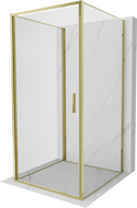 Mexen Exo-B 3S 3-stranný sprchový kút s dvierkami 70 x 70 cm, transparentný, zlatý - 817-070-070-50-00-3S